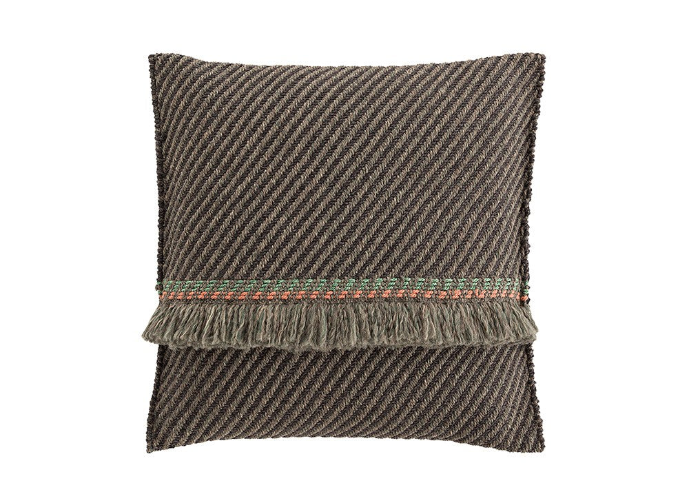 GAN Garden Layers Cushion, Diagonal Aloe-Grey