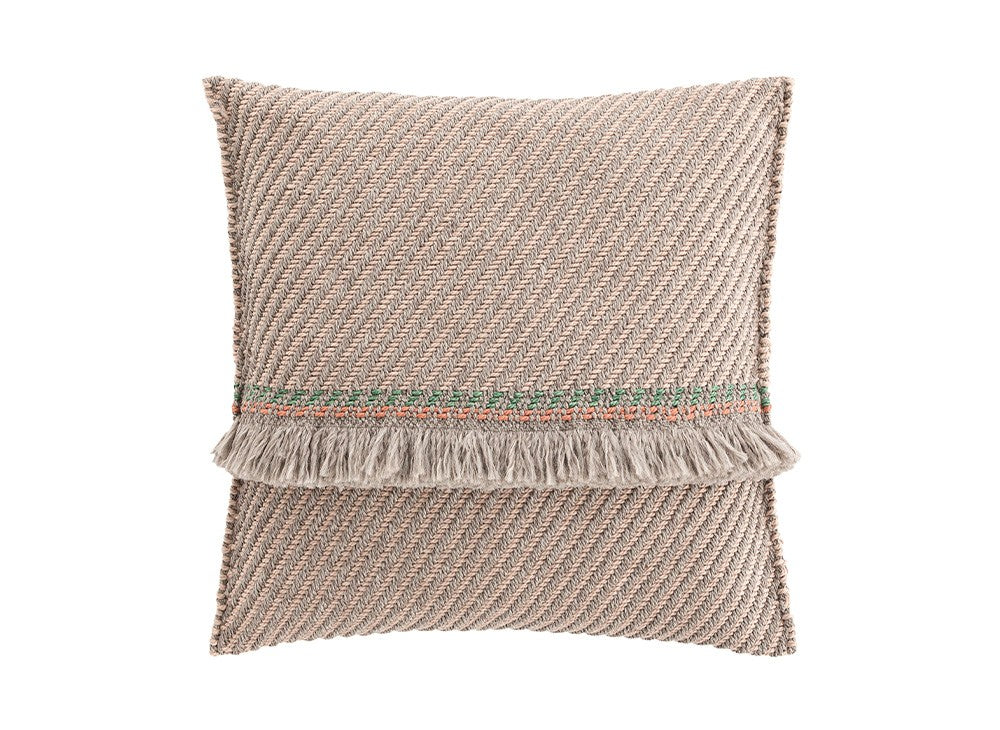 GAN Garden Layers Cushion, Diagonal Almond-Ivory