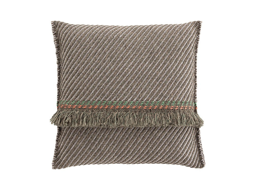 GAN Garden Layers Cushion, Diagonal Aloe-Opal