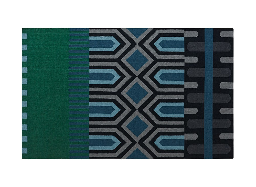 GAN Ndebele Rug, Green