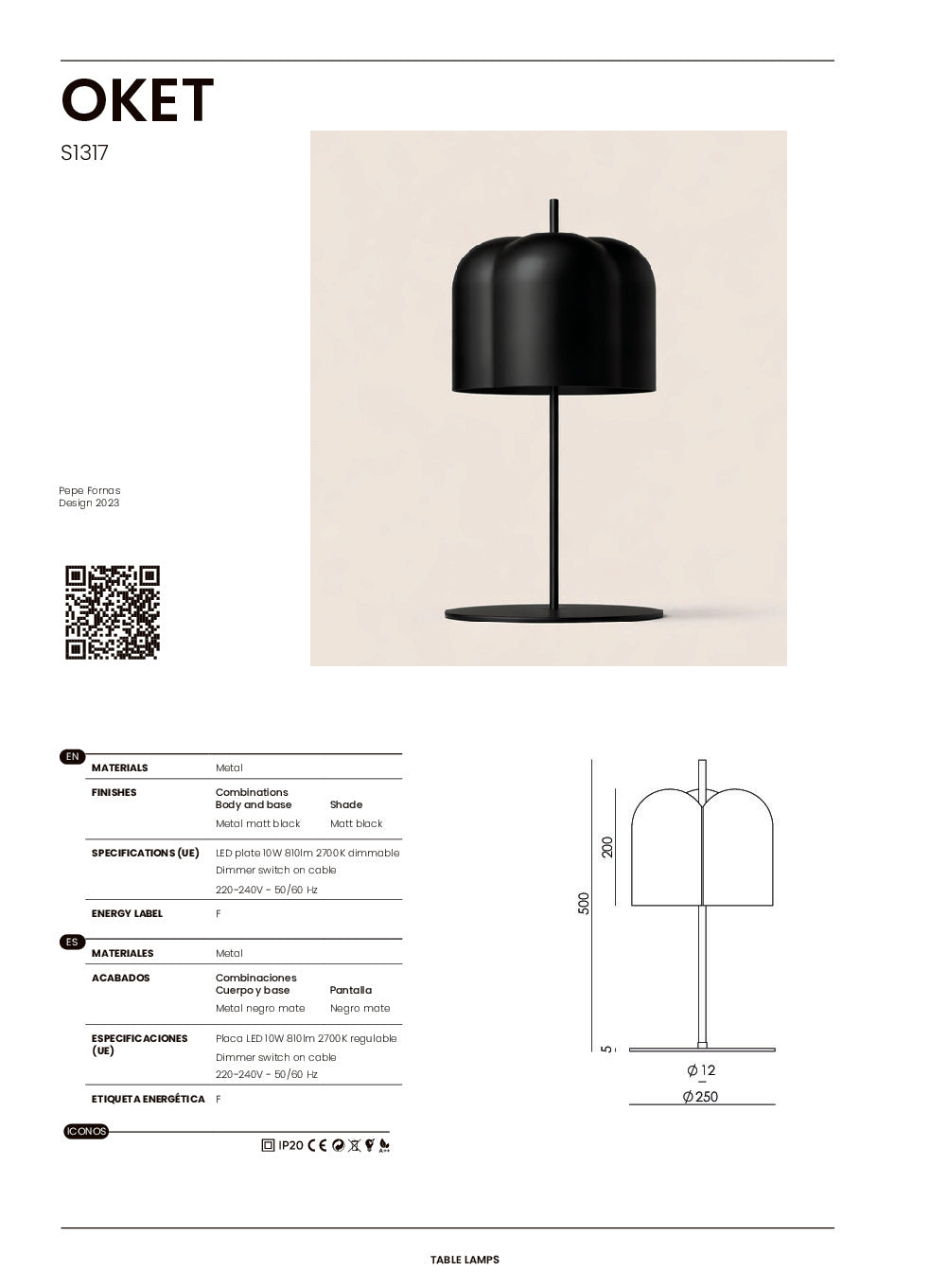 Oket Table Lamp, image: Aromas