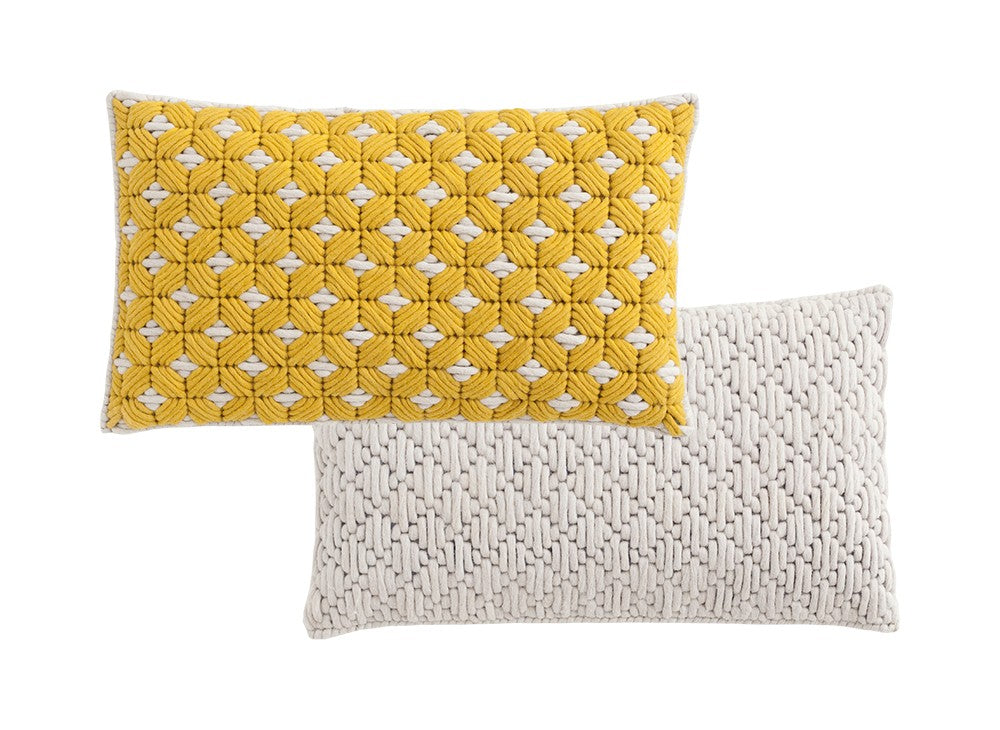 GAN Silaï Cushion, Yellow-White