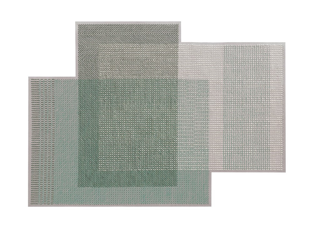 GAN Canevas Geo Rug, Green-Grey