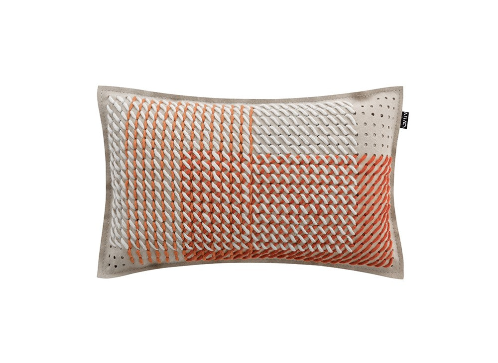 GAN Canevas Geo Cushion, Coral-Grey