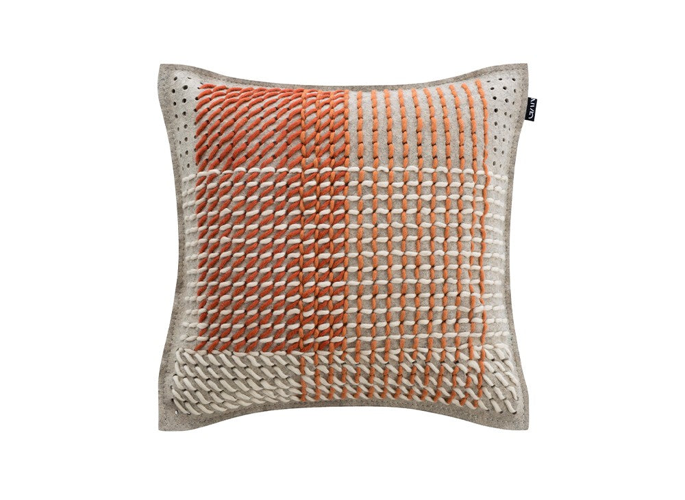 GAN Canevas Geo Cushion, Coral-Grey
