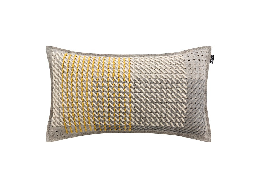 GAN Canevas Geo Cushion, Yellow-Grey