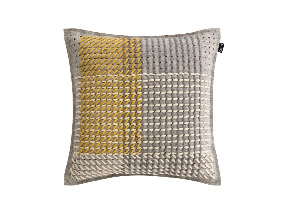 GAN Canevas Geo Cushion, Yellow-Grey