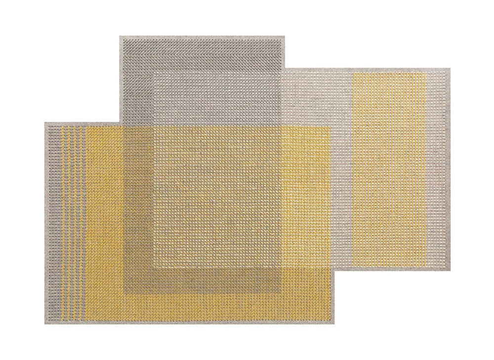 GAN Canevas Geo Rug, Yellow-Grey