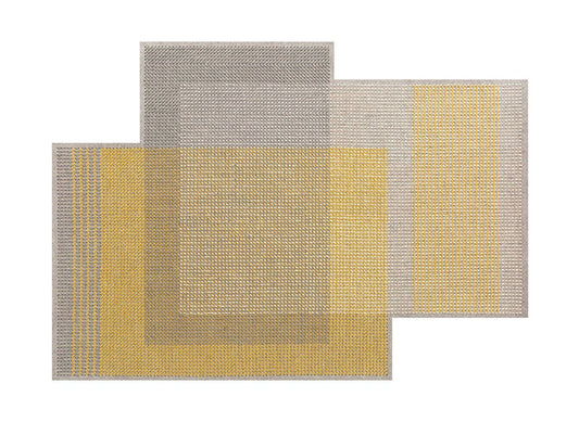 GAN Canevas Geo Rug, Yellow-Grey