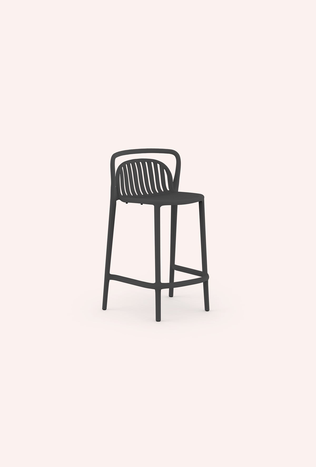 Diabla Classe Slats Stool, Anthracite (76 cm seat height version shown)