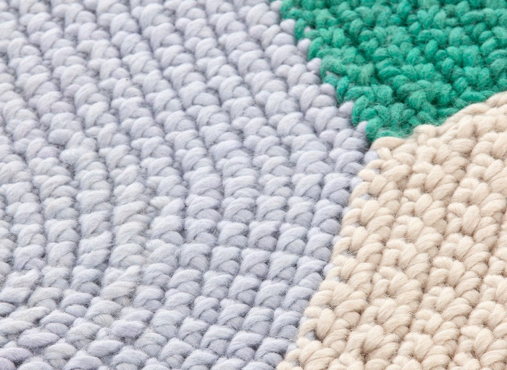 GAN Crochet Mono Rug, Blue