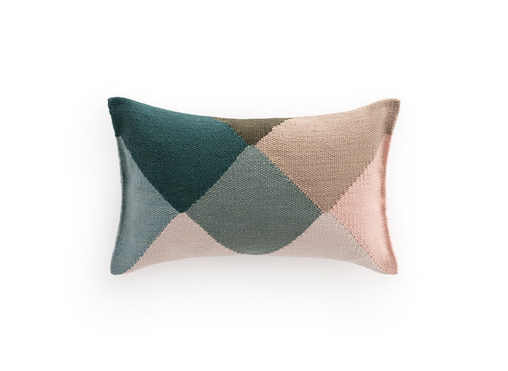 GAN Diamond Outdoor Cushion, Nude-Petrol
