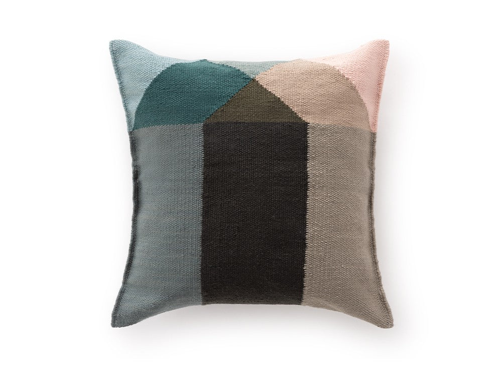 GAN Diamond Outdoor Cushion, Nude-Petrol