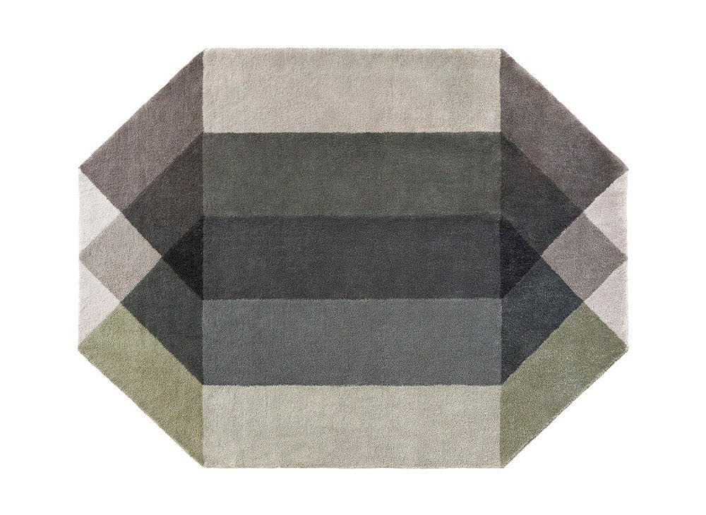 GAN Diamond Rug, Green-Grey