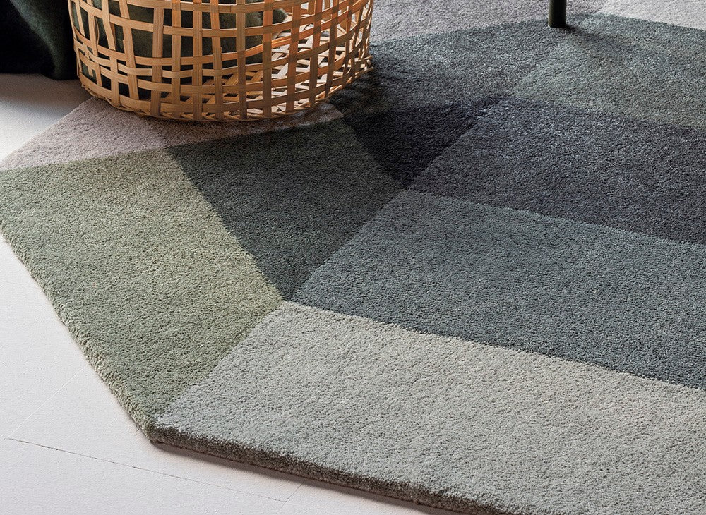 GAN Diamond Rug, Green-Grey
