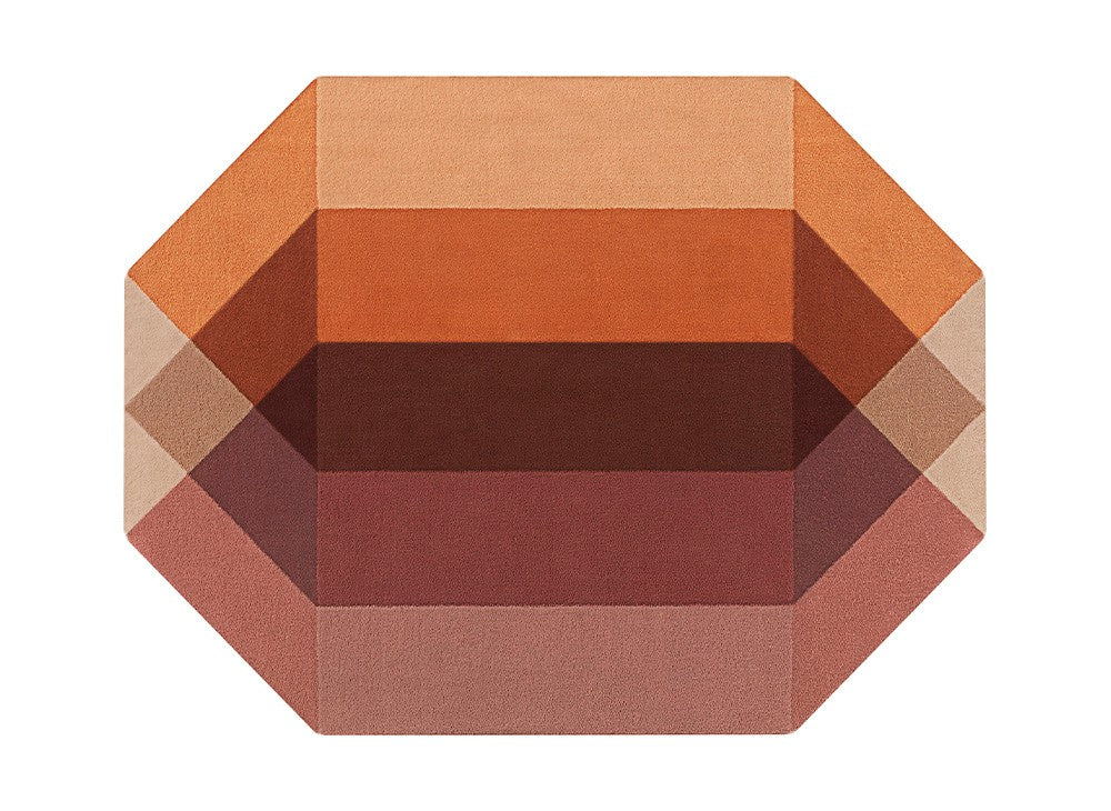 GAN Diamond Rug, Orange-Wine