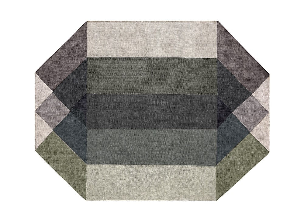 GAN Diamond Outdoor Rug, Green-Grey