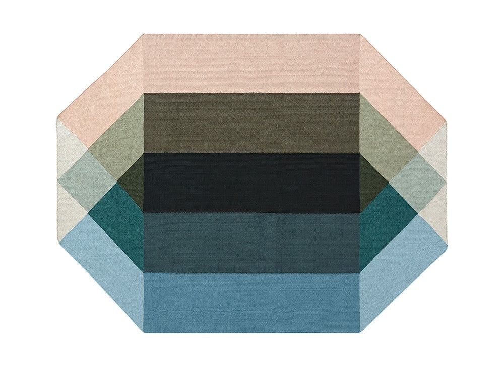 GAN Diamond Outdoor Rug, Nude-Petrol