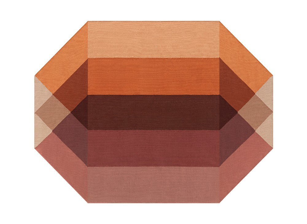 GAN Diamond Outdoor Rug, Orange-Wine