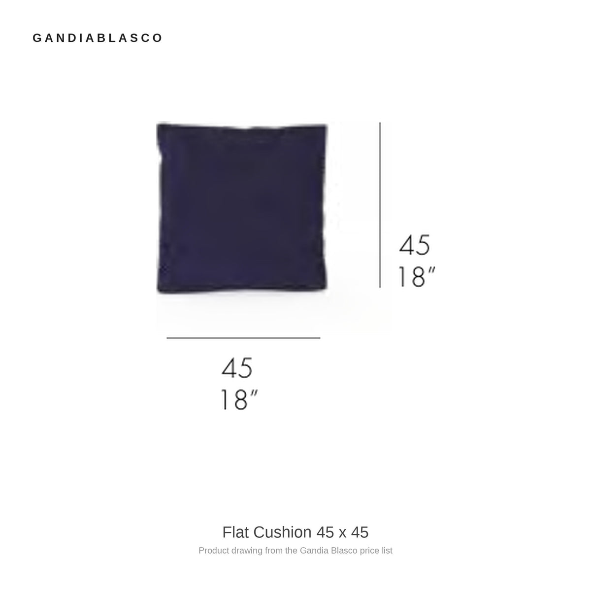 Gandia Blasco Flat Cushion 45 x 45