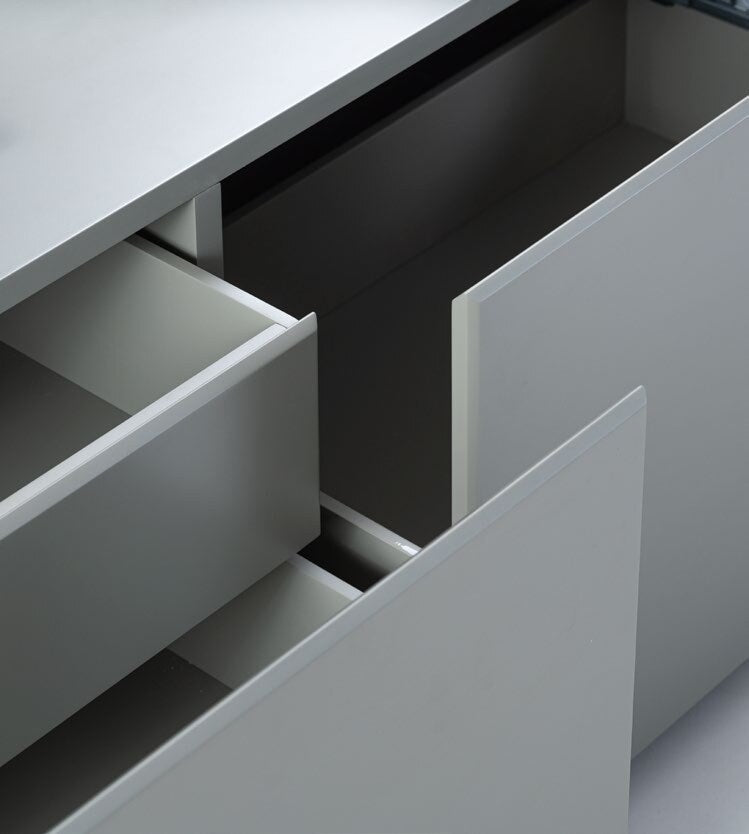 NUNC Aman Taman modular cabinet, detail of the sliding segments