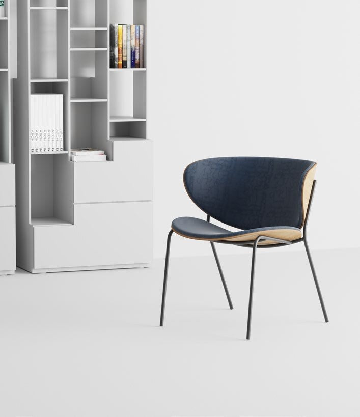 NUNC Bolta Lounge chair, oak veneer shell with upholstered seat and backrest
