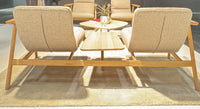 NUNC Dika Duo, rear view of the shared oak frame and central table top