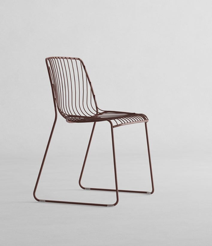 NUNC Mustra garden chair, burgundy powder-coated steel rod
