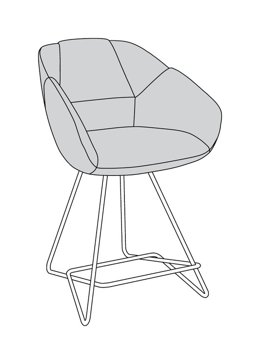 NUNC Ruvo counter stool, line illustration