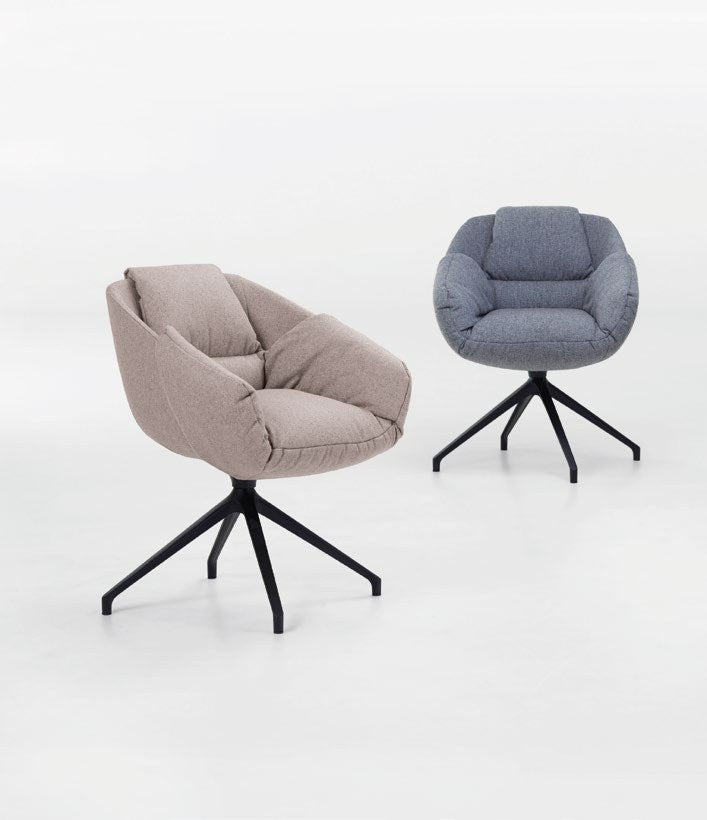 NUNC Ruvo X office chairs, pair in pink and blue fabric