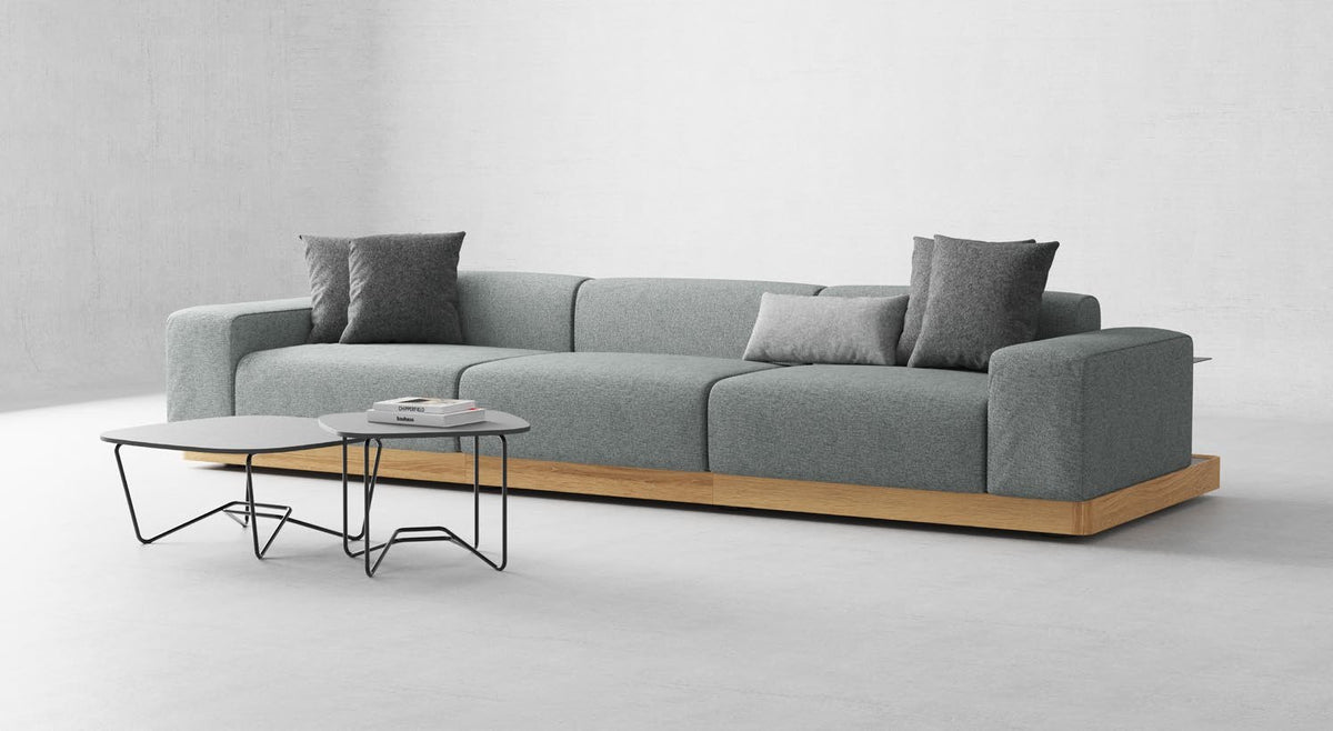 NUNC Sechia three-seater sofa, grey upholstery
