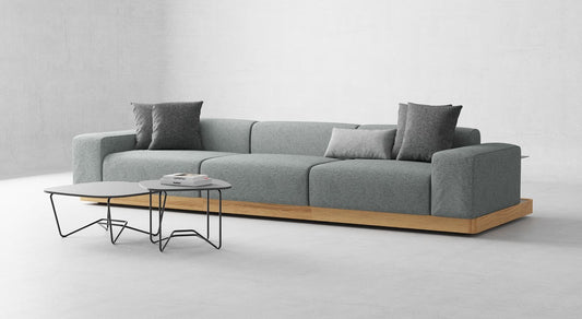 NUNC Sechia three-seater sofa, grey upholstery