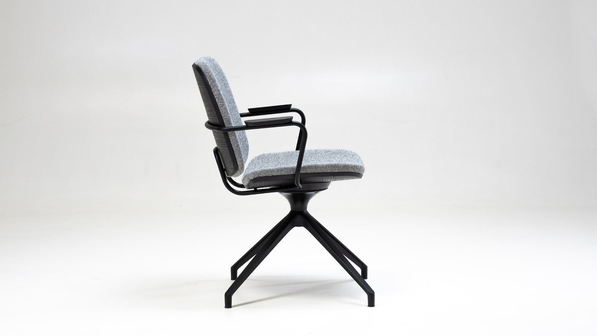 NUNC Svib office chair, side view in grey fabric