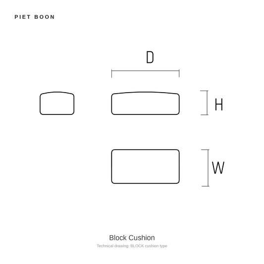 Piet Boon Block Cushion, technical drawing