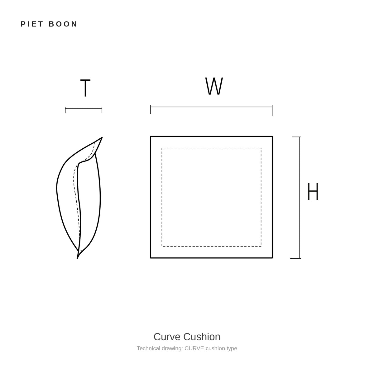 Piet Boon Curve Cushion, technical drawing