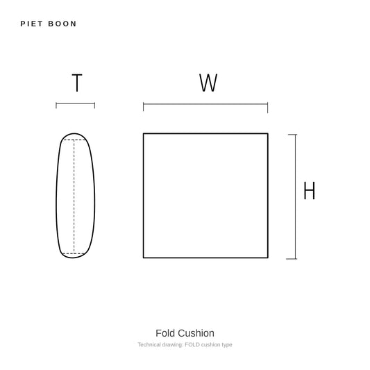 Piet Boon Fold Cushion, technical drawing