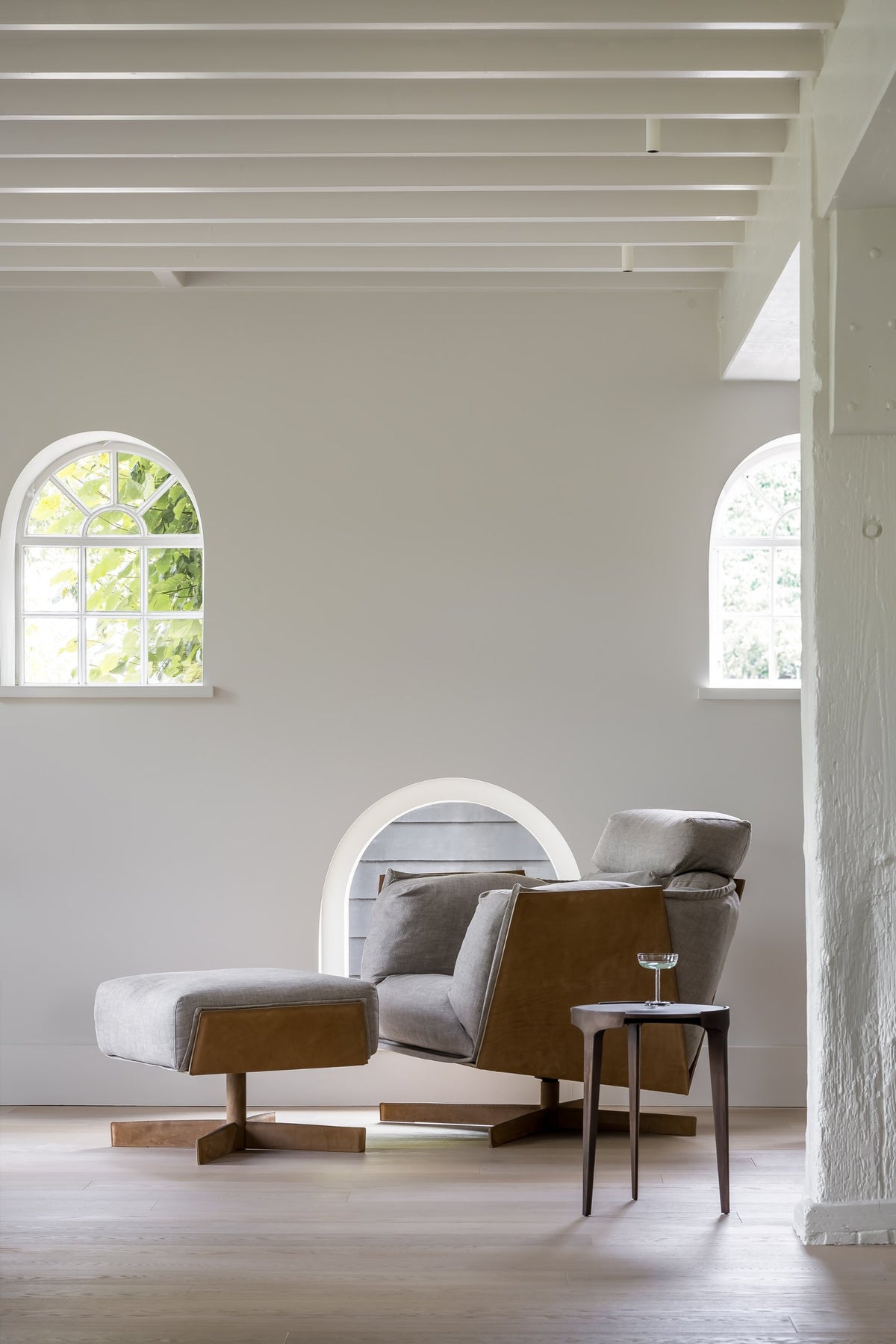 Piet Boon Heit Ottoman in situ, Farmhouse Villa Renovation