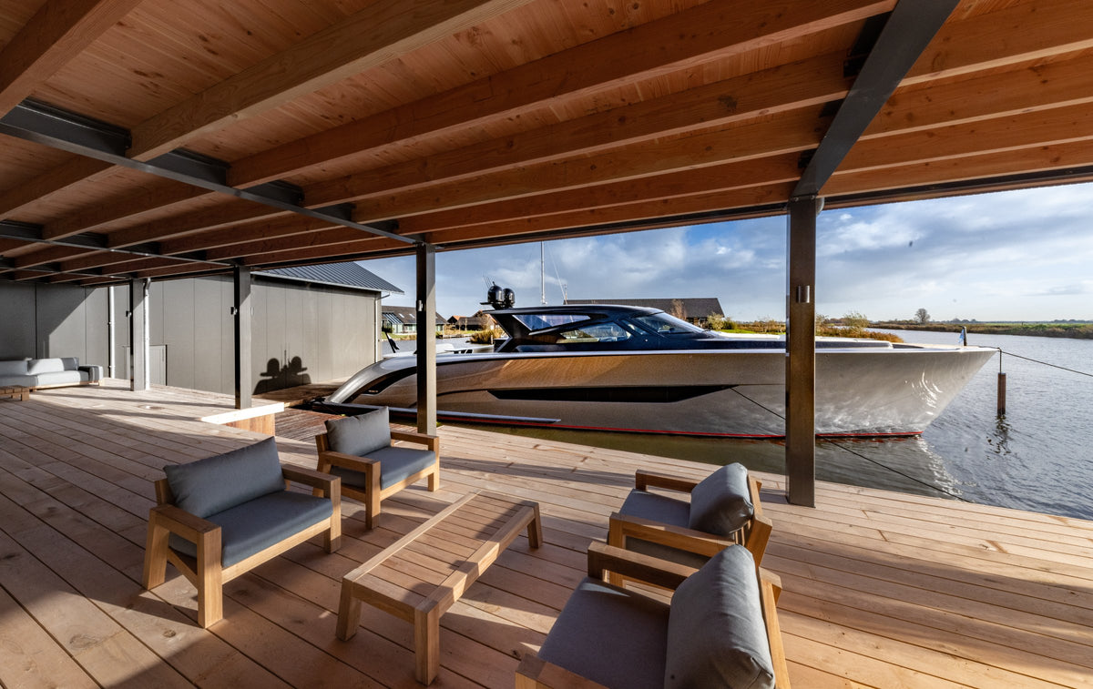 Piet Boon Lars Armchair in situ, Wajer Boathouse