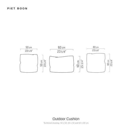Piet Boon Outdoor Cushion, technical drawing