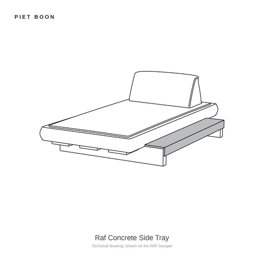 Piet Boon Raf Concrete Side Tray, technical drawing