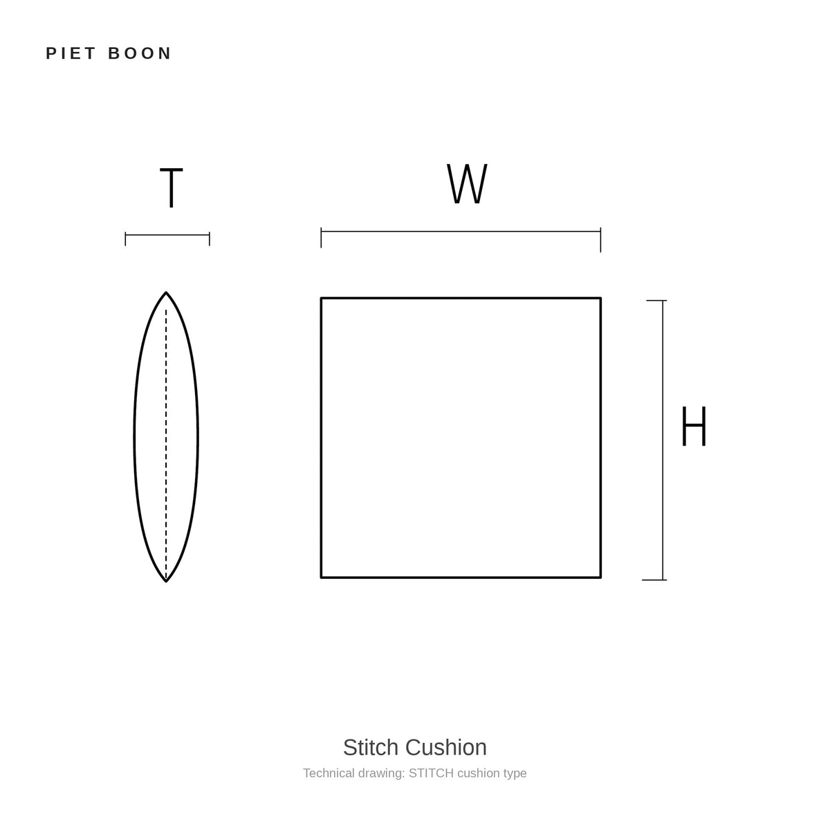 Piet Boon Stitch Cushion, technical drawing