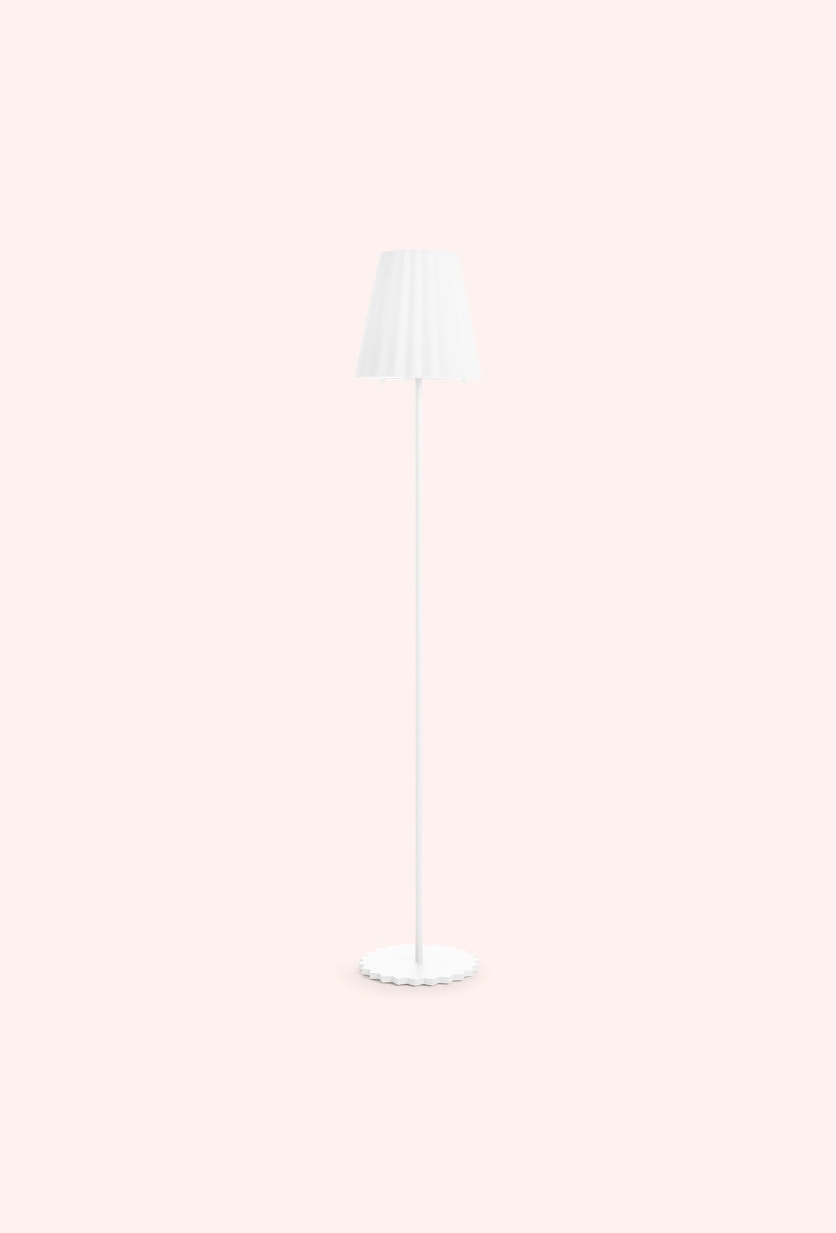 Diabla Plisy Up floor lamp in white, switched off
