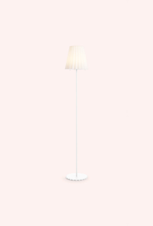 Diabla Plisy Up floor lamp in white