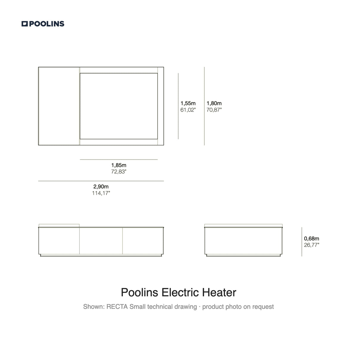 Poolins Electric Heater (RECTA technical drawing)