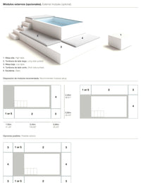 Poolins external modules for RECTA Large: layout and dimensions
