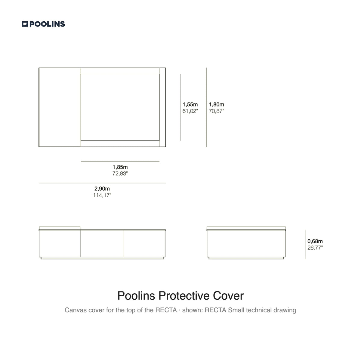Poolins Protective Cover for the RECTA (technical drawing)