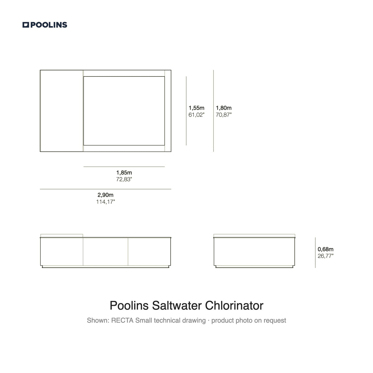 Poolins Saltwater Chlorinator (RECTA technical drawing)