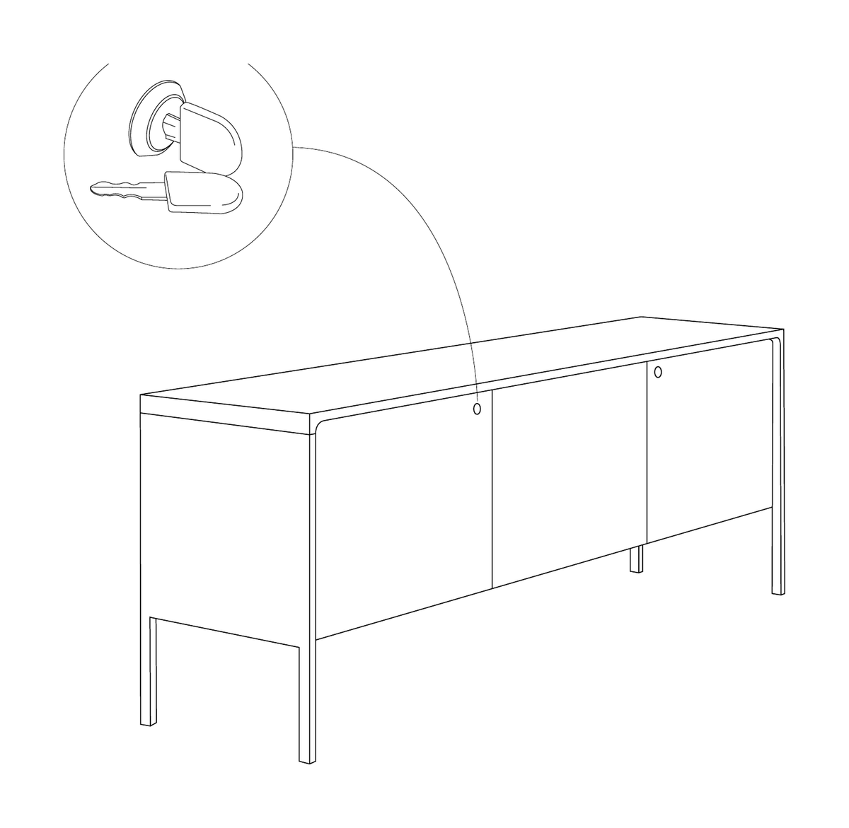 Punt Cabinet Lock