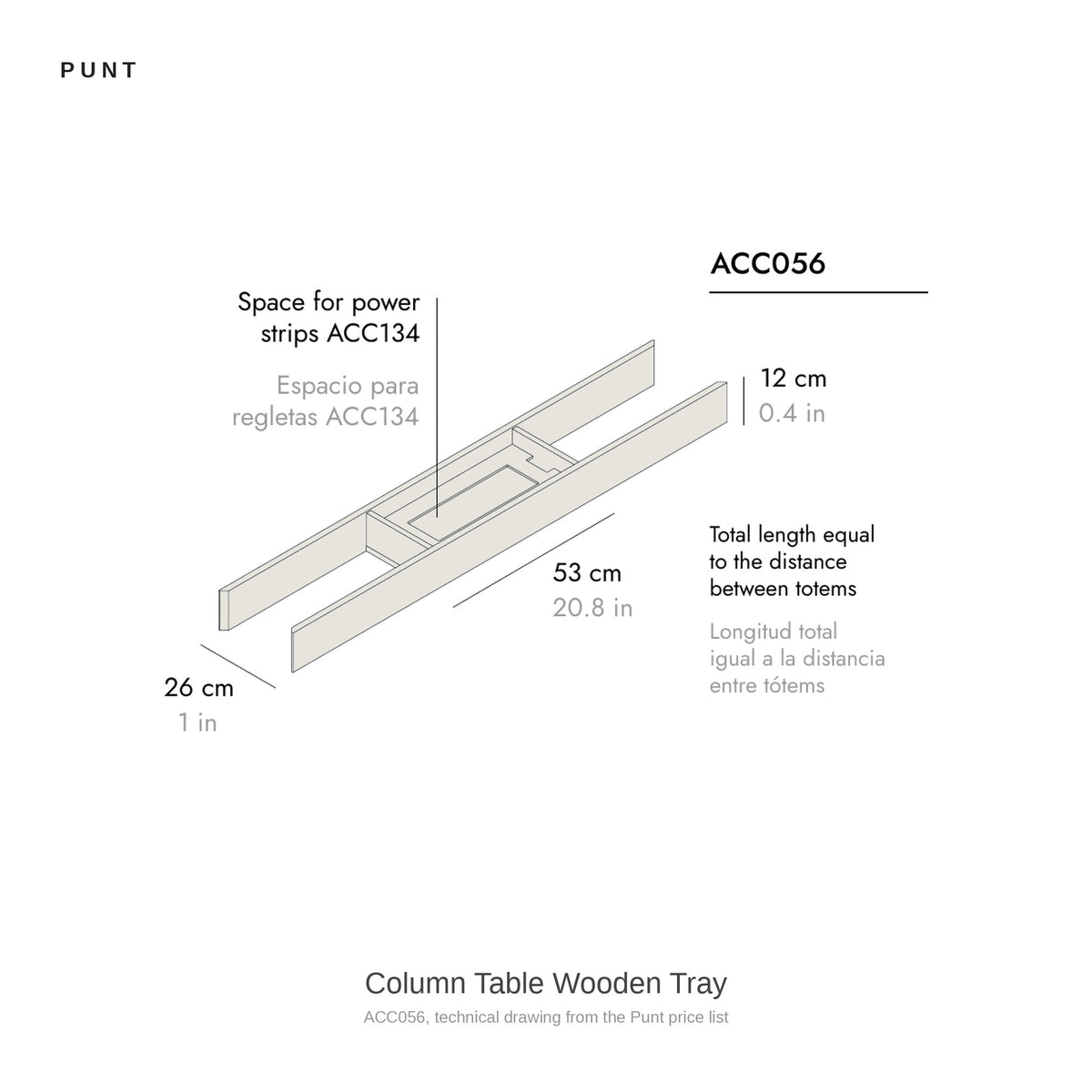 Punt Column Table Wooden Tray