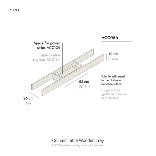 Punt Column Table Wooden Tray